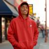 imageDALIX Ghost Embroidery Relaxed Hoodie Soft Fleece Sweatshirt Drawcord Fit Lounge MensRed