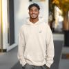 imageDALIX Ghost Embroidery Relaxed Hoodie Soft Fleece Sweatshirt Drawcord Fit Lounge MensSandshell