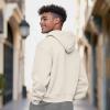 imageDALIX Ghost Embroidery Relaxed Hoodie Soft Fleece Sweatshirt Drawcord Fit Lounge MensSandshell