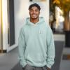 imageDALIX Ghost Embroidery Relaxed Hoodie Soft Fleece Sweatshirt Drawcord Fit Lounge MensSea Foam
