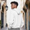 imageDALIX Ghost Embroidery Relaxed Hoodie Soft Fleece Sweatshirt Drawcord Fit Lounge MensWhite