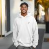 imageDALIX Ghost Embroidery Relaxed Hoodie Soft Fleece Sweatshirt Drawcord Fit Lounge MensWhite