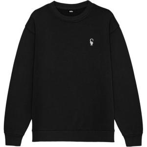 imageDALIX Astronaut Embroidery Relaxed Crewneck Sweatshirt Soft Fleece Fit Lounge MensBlack
