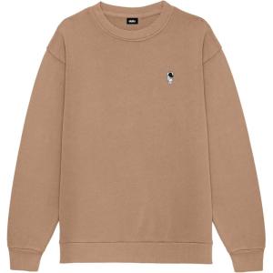 imageDALIX Astronaut Embroidery Relaxed Crewneck Sweatshirt Soft Fleece Fit Lounge MensCamel