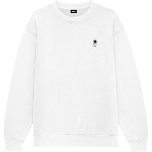 imageDALIX Astronaut Embroidery Relaxed Crewneck Sweatshirt Soft Fleece Fit Lounge MensWhite