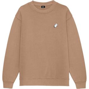 imageDALIX Ghost Embroidery Relaxed Crewneck Sweatshirt Soft Fleece Fit Lounge MensCamel