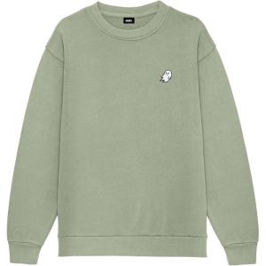imageDALIX Ghost Embroidery Relaxed Crewneck Sweatshirt Soft Fleece Fit Lounge MensOil Green