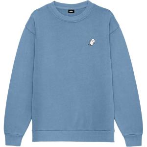 imageDALIX Ghost Embroidery Relaxed Crewneck Sweatshirt Soft Fleece Fit Lounge MensPebble Blue