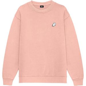 imageDALIX Ghost Embroidery Relaxed Crewneck Sweatshirt Soft Fleece Fit Lounge MensPink