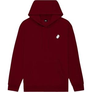 imageDALIX Ghost Embroidery Relaxed Hoodie Soft Fleece Sweatshirt Drawcord Fit Lounge MensBurgundy