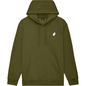 imageDALIX Ghost Embroidery Relaxed Hoodie Soft Fleece Sweatshirt Drawcord Fit Lounge MensOlive
