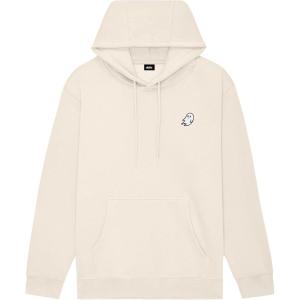 imageDALIX Ghost Embroidery Relaxed Hoodie Soft Fleece Sweatshirt Drawcord Fit Lounge MensSandshell