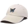 imageDALIX Butterfly Embroidered Cap Cotton Baseball Hat Garden WomensBeige