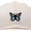 imageDALIX Butterfly Embroidered Cap Cotton Baseball Hat Garden WomensBeige