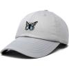 imageDALIX Butterfly Embroidered Cap Cotton Baseball Hat Garden WomensGray