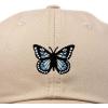 imageDALIX Butterfly Embroidered Cap Cotton Baseball Hat Garden WomensKhaki