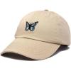 imageDALIX Butterfly Embroidered Cap Cotton Baseball Hat Garden WomensKhaki