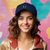 imageDALIX Butterfly Embroidered Cap Cotton Baseball Hat Garden WomensNavy Blue