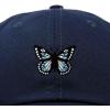imageDALIX Butterfly Embroidered Cap Cotton Baseball Hat Garden WomensNavy Blue