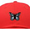imageDALIX Butterfly Embroidered Cap Cotton Baseball Hat Garden WomensRed