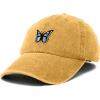 imageDALIX Butterfly Embroidered Cap Cotton Baseball Hat Garden WomensWashed Gold