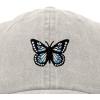 imageDALIX Butterfly Embroidered Cap Cotton Baseball Hat Garden WomensWashed Stone White