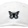 imageDALIX Butterfly Embroidered Cap Cotton Baseball Hat Garden WomensWhite