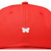 imageDALIX Lil Butterfly Embroidered Cotton Cap Outdoor Dad Hat WomensRed