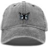 imageDALIX Butterfly Embroidered Cap Cotton Baseball Hat Garden WomensWashed Black
