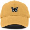 imageDALIX Butterfly Embroidered Cap Cotton Baseball Hat Garden WomensWashed Gold