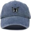 imageDALIX Butterfly Embroidered Cap Cotton Baseball Hat Garden WomensWashed Navy Blue