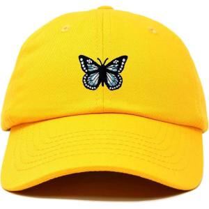 imageDALIX Butterfly Embroidered Cap Cotton Baseball Hat Garden WomensGold