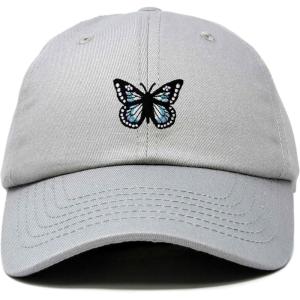 imageDALIX Butterfly Embroidered Cap Cotton Baseball Hat Garden WomensGray