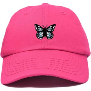 imageDALIX Butterfly Embroidered Cap Cotton Baseball Hat Garden WomensHot Pink