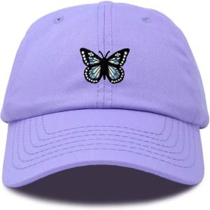 imageDALIX Butterfly Embroidered Cap Cotton Baseball Hat Garden WomensLavender