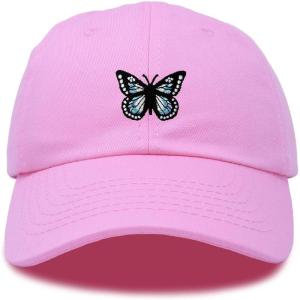 imageDALIX Butterfly Embroidered Cap Cotton Baseball Hat Garden WomensLight Pink