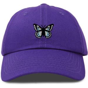 imageDALIX Butterfly Embroidered Cap Cotton Baseball Hat Garden WomensPurple