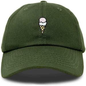 imageDALIX Double Scoop Embroidered Ice Cream Dad Hat Embroidered Cap WomenOlive