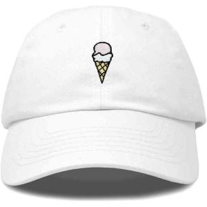 imageDALIX Double Scoop Embroidered Ice Cream Dad Hat Embroidered Cap WomenWhite