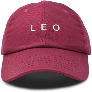 imageDALIX Leo Dad Hat Embroidered Zodiac Astrology Cotton Baseball CapMaroon