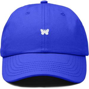imageDALIX Lil Butterfly Embroidered Cotton Cap Outdoor Dad Hat WomensRoyal Blue