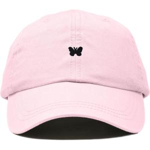 imageDALIX Lil Butterfly Embroidered Cotton Cap Outdoor Dad Hat WomensWashed Pink