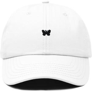 imageDALIX Lil Butterfly Embroidered Cotton Cap Outdoor Dad Hat WomensWhite
