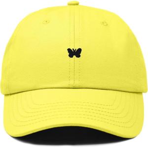 imageDALIX Lil Butterfly Embroidered Cotton Cap Outdoor Dad Hat WomensYellow