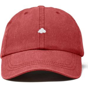 imageDALIX Lil Cloud Embroidered Cotton Cap Outdoor Dad Hat WomensWashed Red