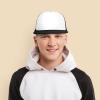 imageFlat Billed Trucker Hat Mesh Back S M L Adjustable Cap Solid Two Toned SnapbackBlackwhite