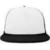 imageFlat Billed Trucker Hat Mesh Back S M L Adjustable Cap Solid Two Toned SnapbackBlackwhite