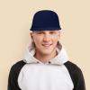 imageFlat Billed Trucker Hat Mesh Back S M L Adjustable Cap Solid Two Toned SnapbackNavy Blue