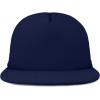 imageFlat Billed Trucker Hat Mesh Back S M L Adjustable Cap Solid Two Toned SnapbackNavy Blue