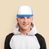 imageFlat Billed Trucker Hat Mesh Back S M L Adjustable Cap Solid Two Toned SnapbackNeonbluewhite